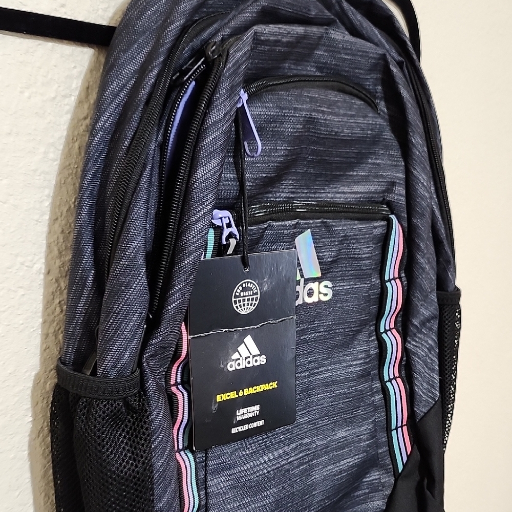 Adidas Black and Gray Sporty Backpack - Picture 5 of 10